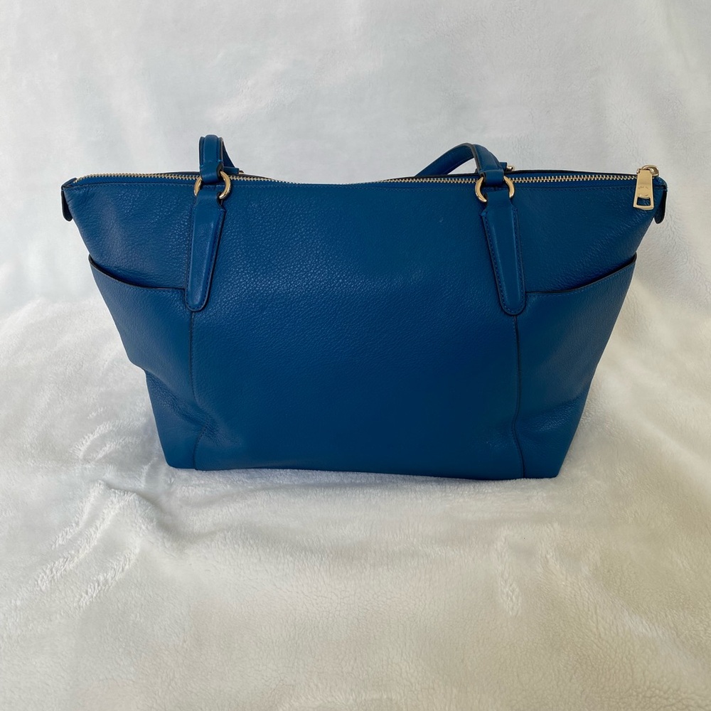 Coach Blue Leather Women's Shoulder Bag Tote - Picture 3 of 12